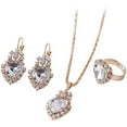 thumbnail image 1 of Wioihee Ladies' jewelry 4Pcs Heart Jewelry Set for Women, Cubic Zirconia Pendant Necklace Hoop Earrings Open Ring Charm Tennis Bracelet Set for Prom Party, Birthday Valentines Christmas Jewelry Gift, 1 of 1