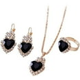 thumbnail image 1 of Wioihee Ladies' jewelry 4Pcs Heart Jewelry Set for Women, Cubic Zirconia Pendant Necklace Hoop Earrings Open Ring Charm Tennis Bracelet Set for Prom Party, Birthday Valentines Christmas Jewelry Gift, 1 of 1
