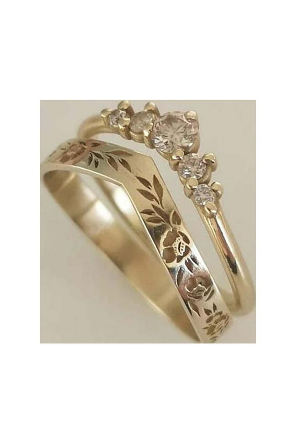 Ladies' jewelry 925 Sterling Silver Bridal Ring Sets Teardrop CZ Engagement Vintage Pear Promise Rings Wedding Bands for Women