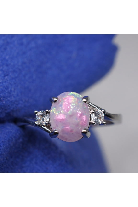 Ladies' jewelry Exquisite Women's Oval Cut Fire-Opal Jewelry Birthday Gift Bridal Party
