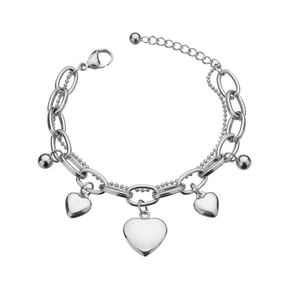 Wioihee Ladies' jewelry Heart Ladies Bracelet Bracelet Stainless Steel Bracelet