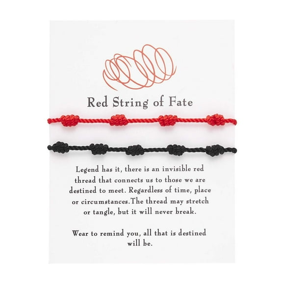 Wioihee Ladies' jewelry Knotted Red Rope Bracelet Length Lovers Paper Card Bracelet Bracelet
