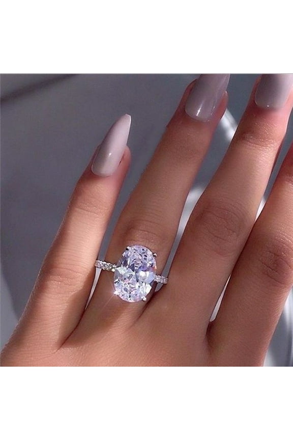 Ladies' jewelry Ring Bohemia Thick Large Oval Geometric Ring Square Princess Rings Fashion Heart Zircon Crystal Ring Prom Wedding Party Ball Rings for Women