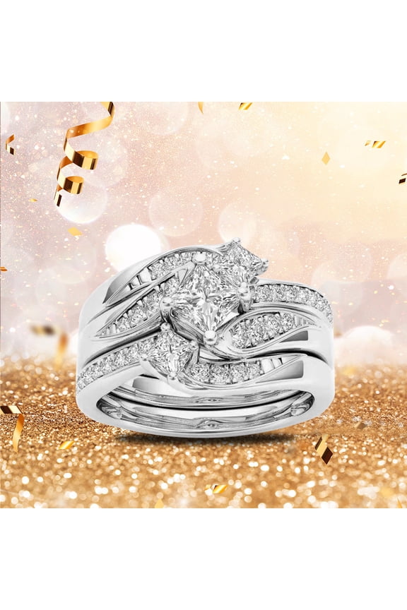 Ladies' jewelry Round Wedding Anniversary Gift Accessory Rings Size 5-11