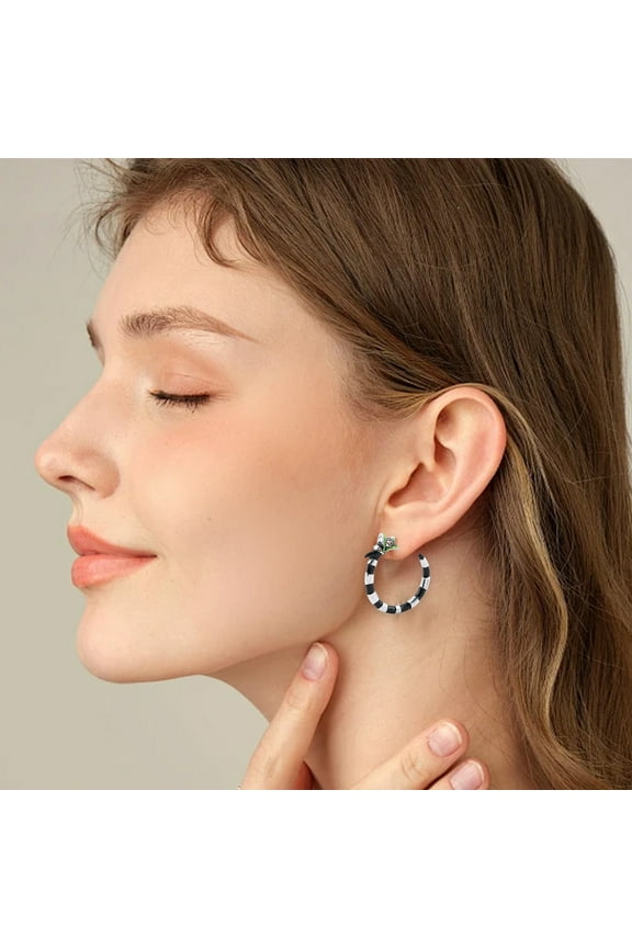 Ladies' jewelry Snake Earring Sandworm Faux Tunnel Hoop Earrings Halloween Cosplay Costume Jewelry for Women Men