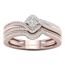 Wioihee Ladies' jewelry Wedding Band for Women Princess Cut Bridal Ring Sets Cubic Zirconia Promise Engagement Rings Twisting Infinity Pave Set