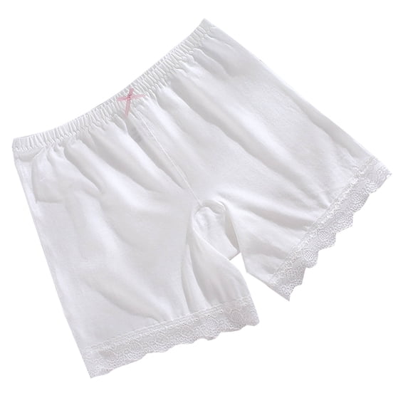 Wioihee Little Big Girls Dance Bike Play Shorts Under Dress Skirt School Uniform Underpants 7-18 Years White 16Years(170)