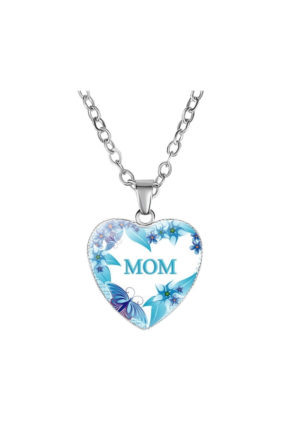 Love Heart Pendant Necklaces for Women, Mother's Day Gifts for Mom Grandma Wife from Daughter Son, I Love You Mom