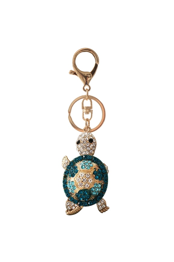 Lucky Turtle Colorful Opal Rhinestone Plating Women Car/Bag Keychain Purse Charm