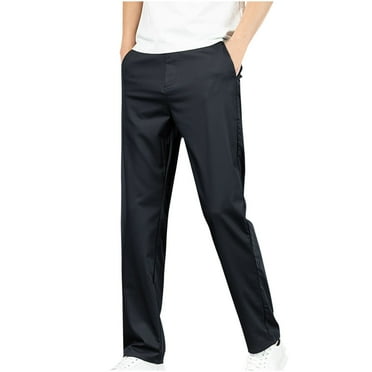 Wioihee Men's Elastic-Waist Travel Pant Stretchy Lightweight Pant Multi-Pockets Quick Dry Breathable Navy XL
