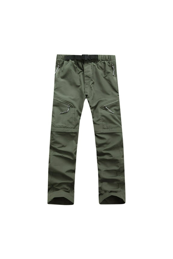 Men's Hiking Pants Convertible Quick Dry Lightweight Zip-off Outdoor Travel Camping Fishing Pants Army Green 8(L)