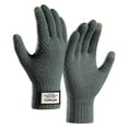 thumbnail image 1 of Wioihee Men's Winter Touch Screen Gloves Anti-Slip thermal Gloves Knit Mens Gloves Thickened Warm Lining for Running Sport Army Green, 1 of 6