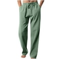 thumbnail image 1 of Wioihee Mens Lightweight Sweatpants Loose Fit Open Bottom Mesh Athletic Pants with Pockets Army Green 12(XXXL), 1 of 5