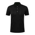 thumbnail image 1 of Wioihee Mens Polo Shirts Short Sleeve Quarter Button Polo T Shirts Black 10(XL), 1 of 8