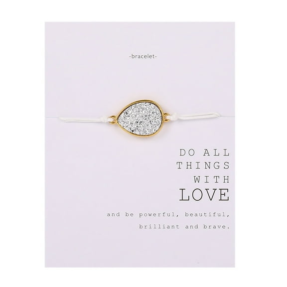 Wioihee Natural Stone Woven Paper Card Bracelet Decorative Bracelet Accessories