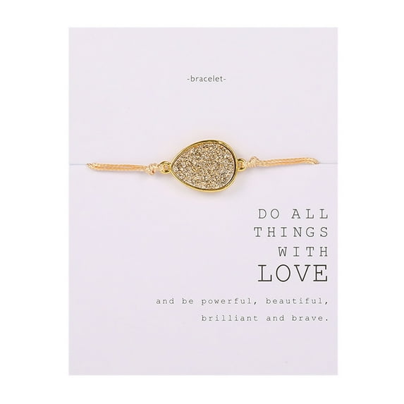 Wioihee Natural Stone Woven Paper Card Bracelet Decorative Bracelet Accessories