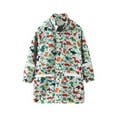 thumbnail image 1 of Wioihee Rainy Jeckrt Girls Boys Raincoat Jacket Cute Graphic Print Hooded Mid-length Jacket with Pockets Green 6-7 Years, 1 of 5