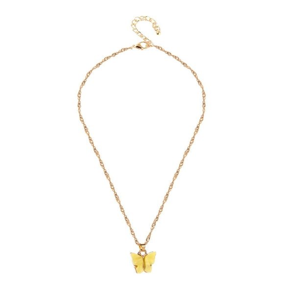 Wioihee Sweet Cute Colorful Butterfly Adjustable Clavicle Chain Lightweight Insect Necklace with Message Card Friendship Good Luck Bohemian Jewelry for Women