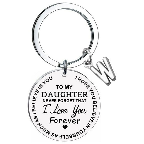 Wioihee To My Daughter Gift Daughter Keychain Initial Keychain Daughter Gifts for Birthday Gradudation Gift