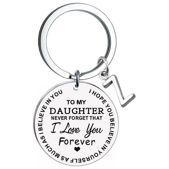Wioihee To My Daughter Gift Daughter Keychain Initial Keychain Daughter Gifts for Birthday Gradudation Gift