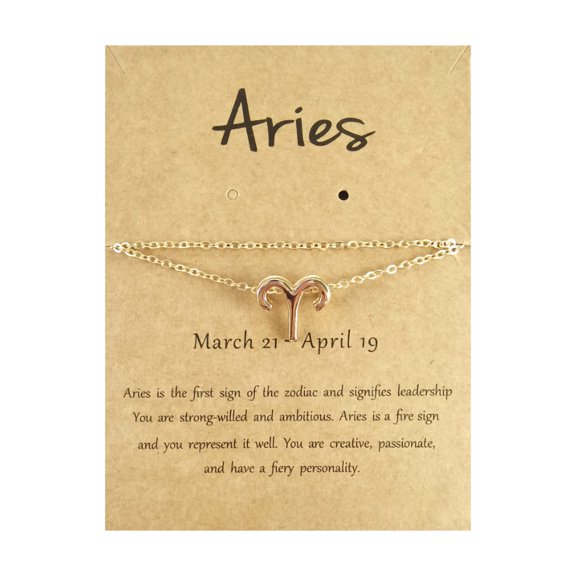 Wioihee Twelve Constellation Anklet Alloy 12 Constellation Card Anklet