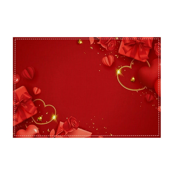 Wioihee Valentine's Day Placemats,12 Inches Red Love Heart Table Mats for Kitchen Dining Wedding Anniversary Valentine Decorations Party Decor Under $2.00
