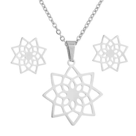 Wioihee Women's Pendant Earring Set Color Clavicle Necklace Exquisite Earrings