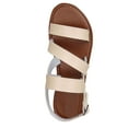 thumbnail image 1 of Wioihee Womens Sandals 4 Band Flat Open Toe Sandals Summer New Fashion Round Head Beach Roman Women's Sandals Clearance Beige 7(39), 1 of 5