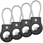 Wiomeask AirTag Key Ring Keychain, 4-Pack, Black