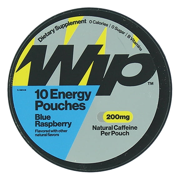 Wip Caffeine Energy 10 Pouch Can 200Mg Blue Raspberry