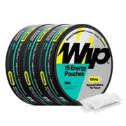 Wip Energy Pouches | 100mg Natural Caffeine | Vitamins and Minerals | Mint | 15 Pouches Per Can | 3 Cans