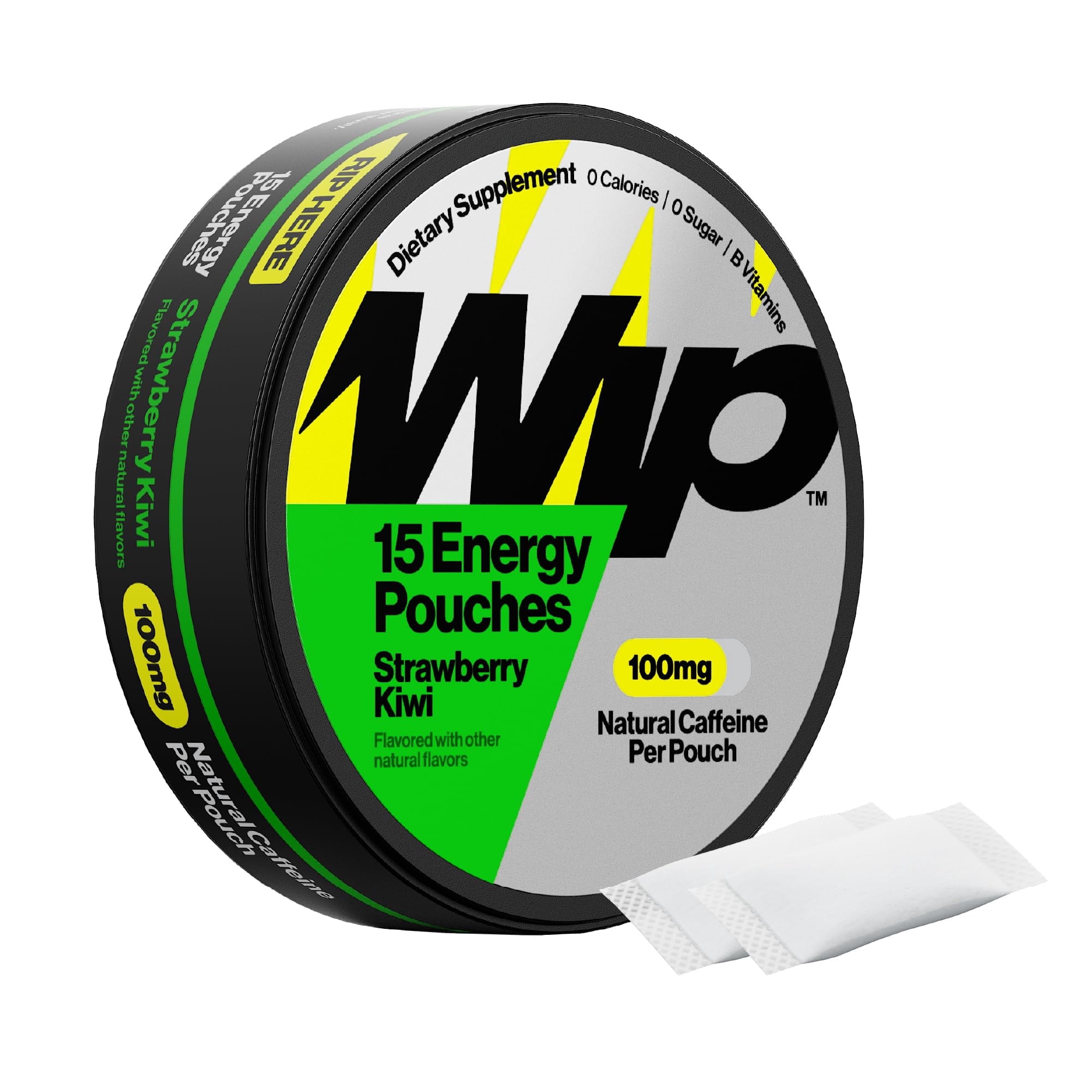Wip Energy Pouches, 15 Count, Strawberry Kiwi with Caffeine