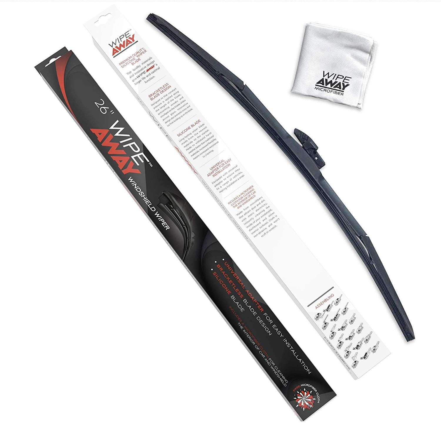 Wipe Away Silicone Windshield Wiper Blades 26 Inch 1 Piece AD-519C-26 ...