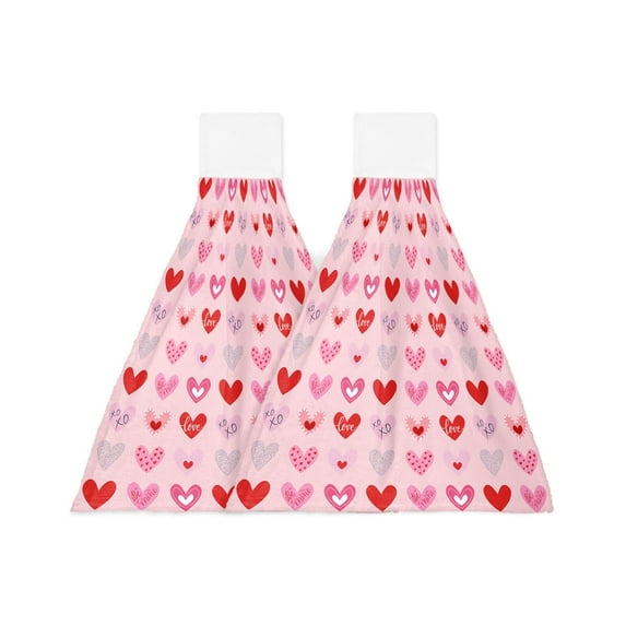 Wipe Bath Bathroom Dishcloths Wipe Kitchen Home Towels Hanging Absorbent Towel Hand Wipe Custom Flower Red Rose Day Valentine'S