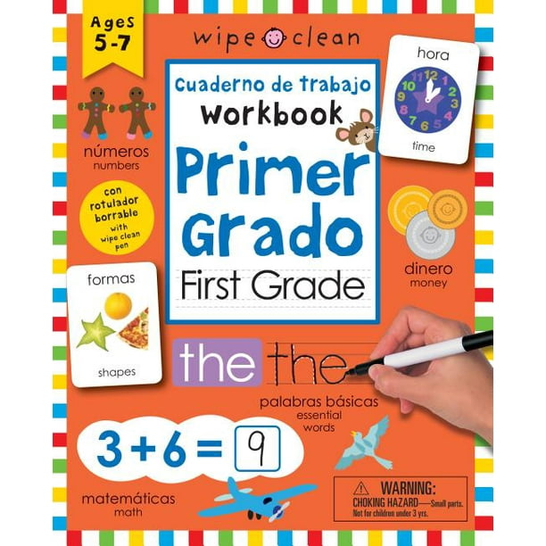 Wipe Clean Bilingual Workbook For First Grade