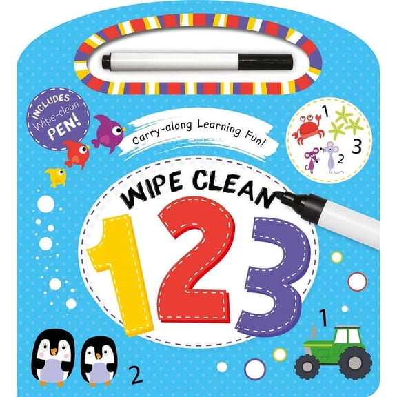 Pre-Owned Wipe Clean Carry & Learn: 123 : Early Learning for 3+ Year-Olds (Board book)