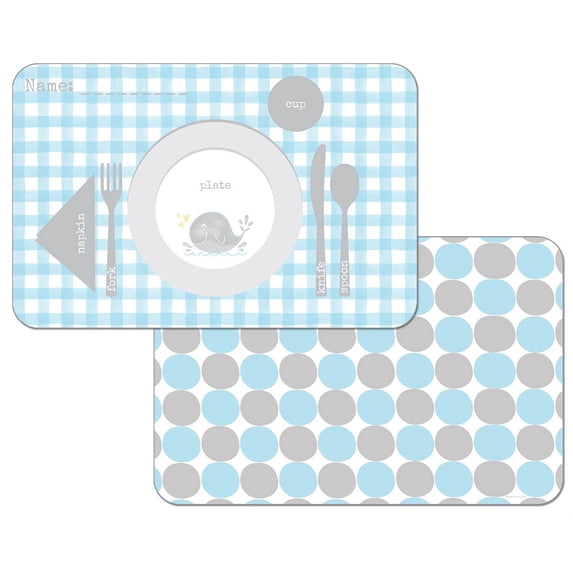 Wipe-Clean Hello Little One Reversible Decofoam Placemats, Learning Plate, Set of 2, Made in The USA