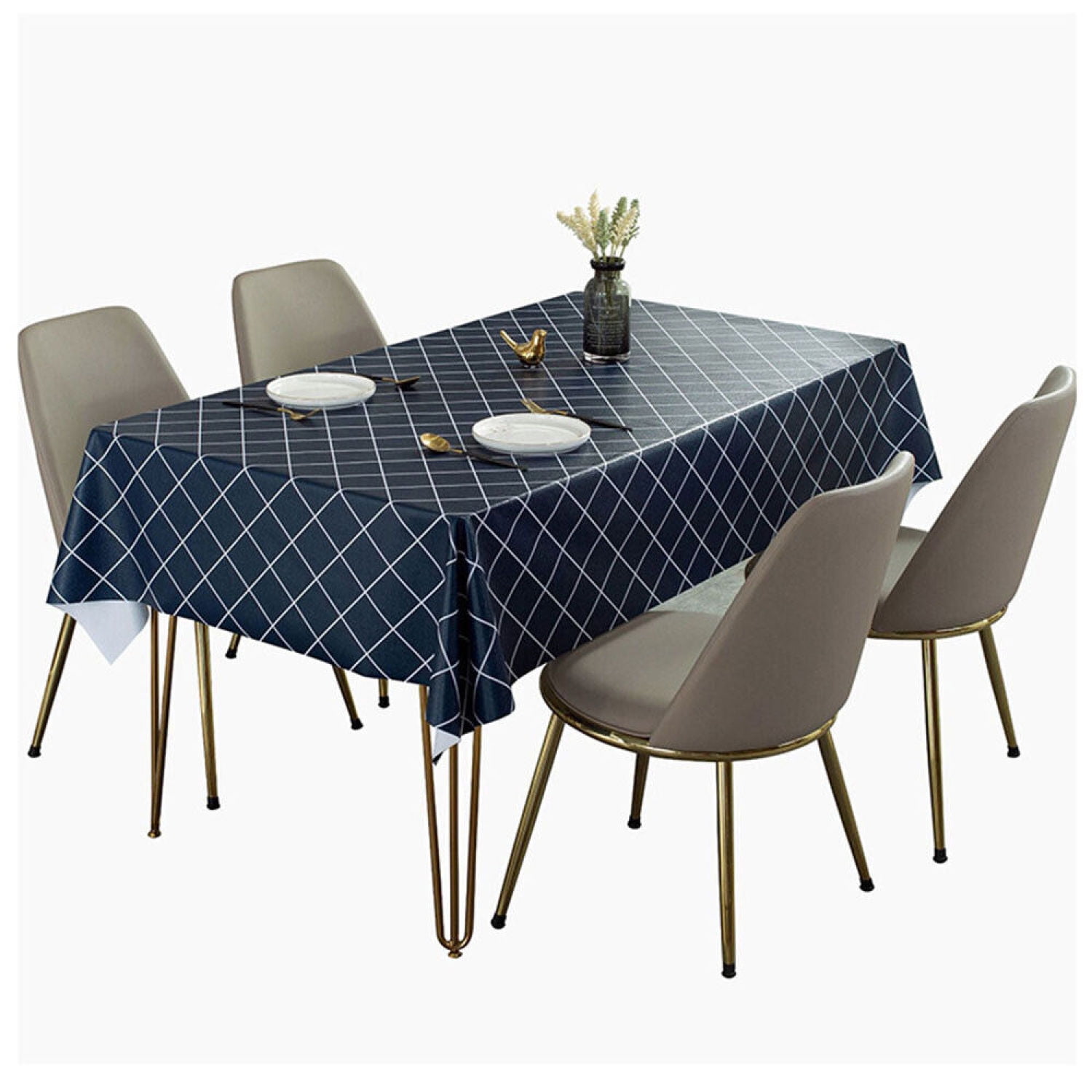 Wipe Clean PVC Oilcloth Tablecloth Waterproof Dining Kitchen Table