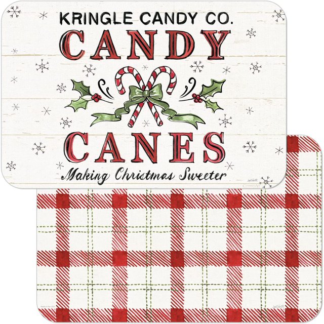 WipeClean Reversible Decofoam Placemats, Christmas Treats, Set of 2