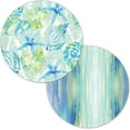 thumbnail image 1 of Wipe-Clean Reversible Round Shaped Placemats, Isla Mona, Set of 2, Made in The USA, 1 of 7