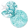 thumbnail image 1 of Wipe-Clean Round Reversible Shaped Placemats, Coral Life, Set of 2, Made in The USA, 1 of 2