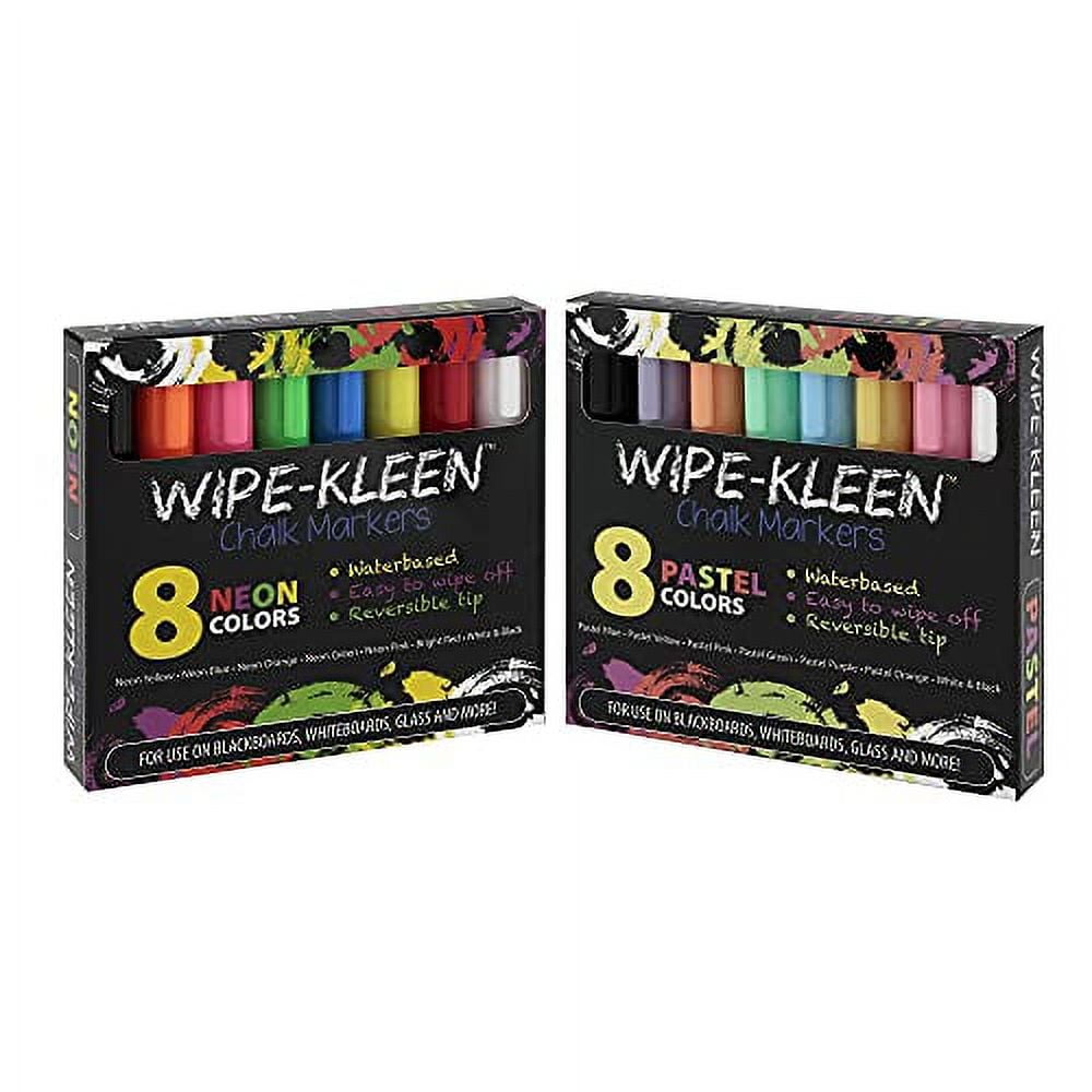 WipeKleen Liquid Chalk Board Window Markers, Non Toxic Dry Erasable