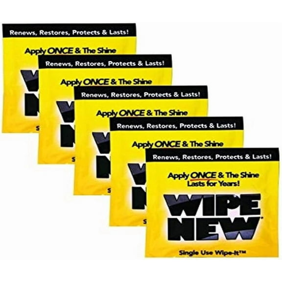 Wipe New - Dashboard Bumper Car Interior Exterior and Auto Trim Restorer 34 fl.oz - Pack of 5
