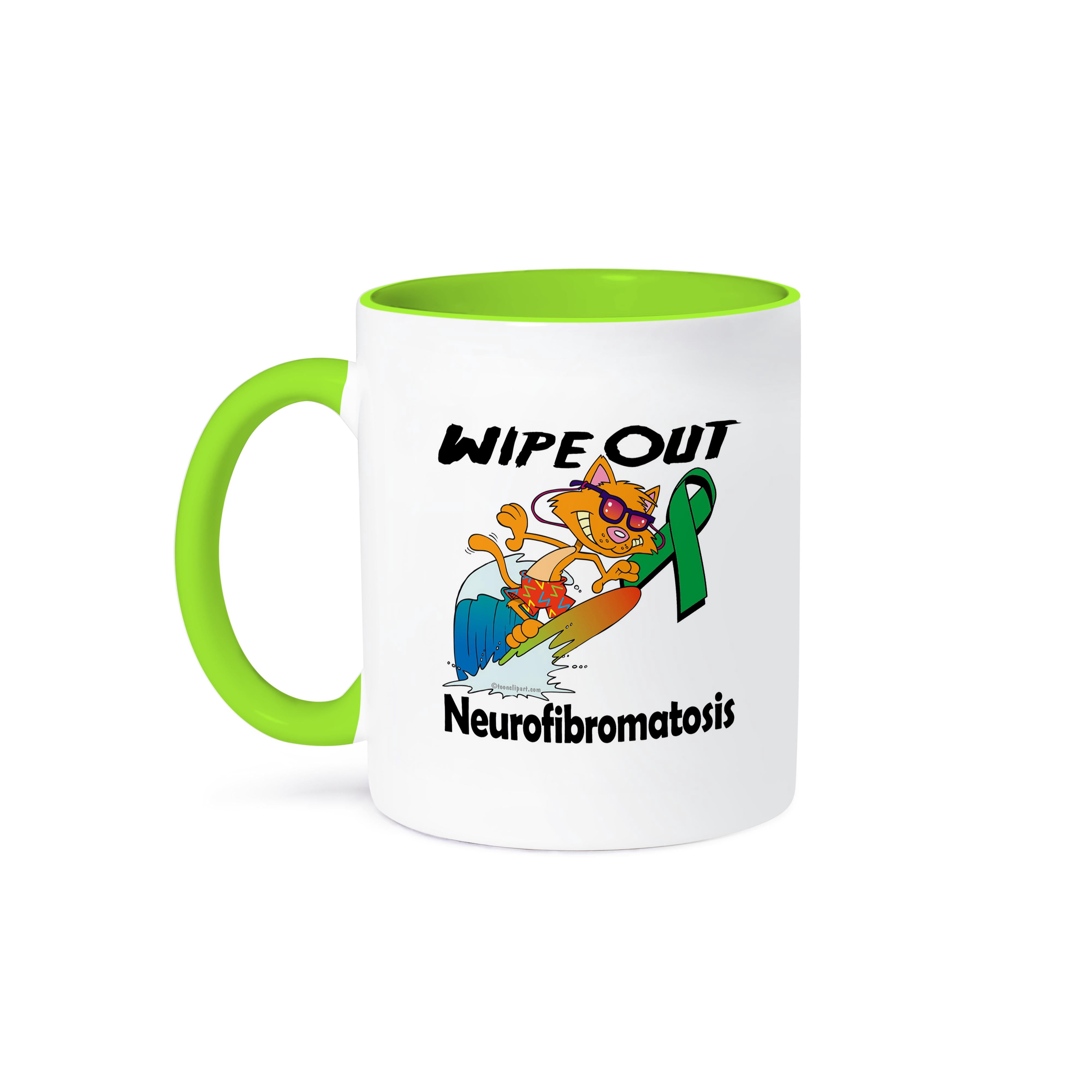 Wipe Out Neurofibromatosis Awareness Ribbon Cause Design, 15oz Two-Tone ...