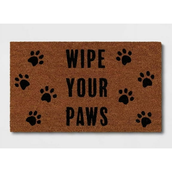 Wipe Your Paws Doormat Natural Easy to Clean Entry Mat for Outdoor and Indoor Uses Pet Dog Cat Low-Profile Floor Mat Switch Mat Decoration Floor Front Door Mat, 30 x 18 Inch