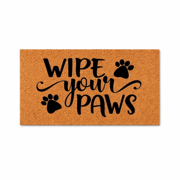 Wipe Your Paws Doormat, Funny Welcome Mat, Cute Paw Print Door Mat, Entryway Home Decor, Housewarming Gift, Closing Gift 1128 (16x24 inches) 1128