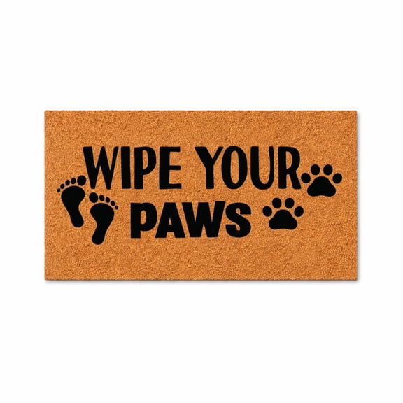 Wipe Your Paws Doormat, Funny Welcome Door Mat, Pet Lover Housewarming Gift (16x24 inches) 6017