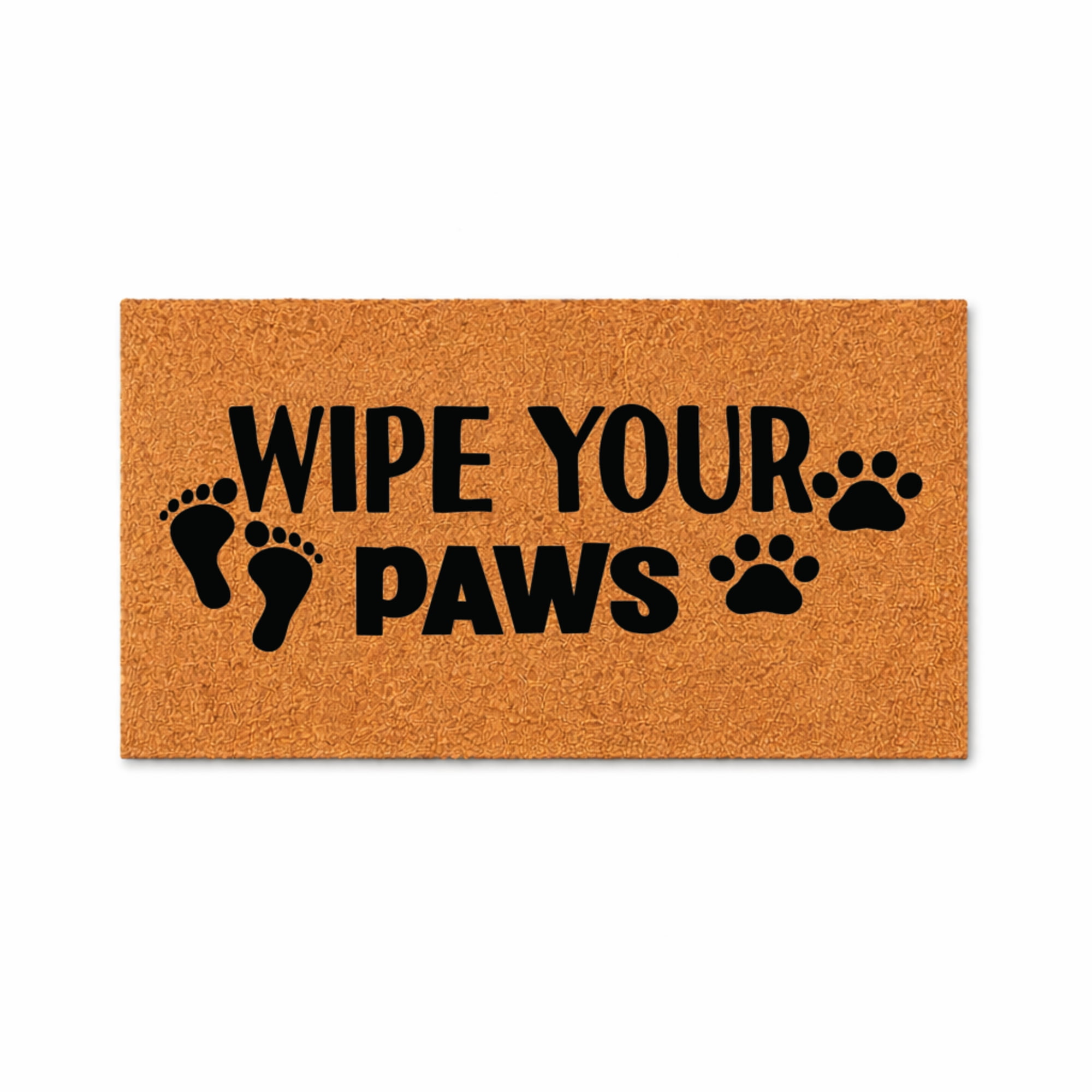 Wipe Your Paws Doormat, Dog Paw Print Welcome Mat, Indoor Outdoor Entryway Door Mat (18x30 inches) WoodByStu 5861