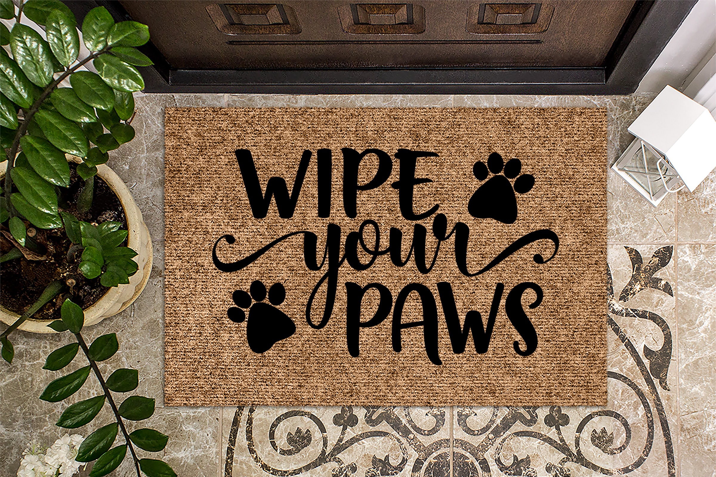 Wipe Your Paws V3 Funny Welcome Mat No Shoes Funny Door Mat 