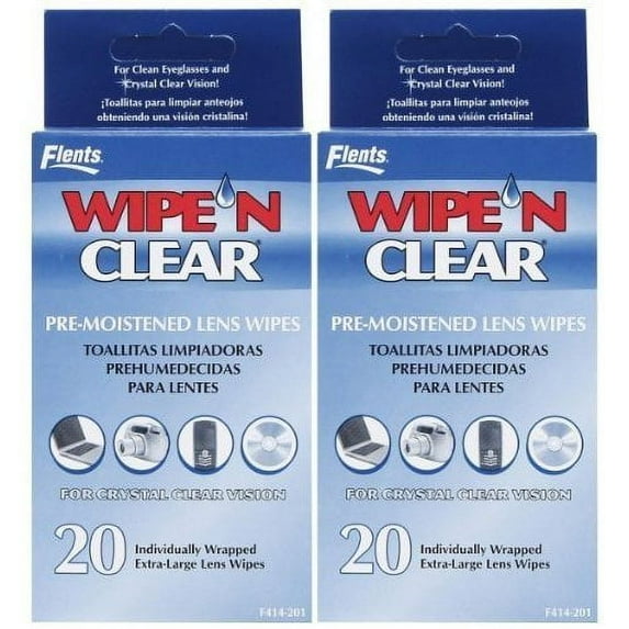 Wipe 'n Clear Pre-Moistened Lens Wipes-20 ct